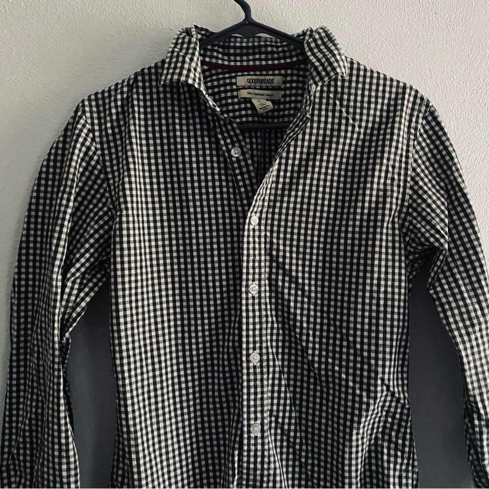 Goodthreads black checkered plaid button down shi… - image 3